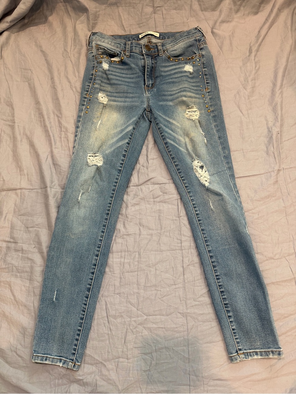 Mudd Studded Distressed Skinny Jeans Size 5 Y2K Grunge